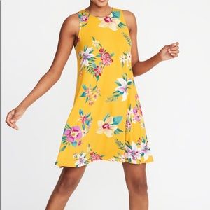 Old Navy Swing Dress Yellow Floral
